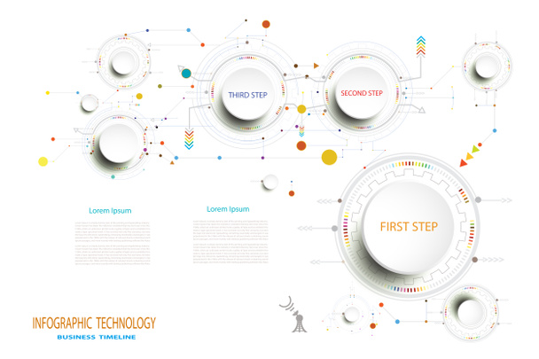 Infographic technology template timeline hi-tech digital and engineering telecoms can be used for your business,book cover, layout, template, banner,diagram, Infographic presentation. - 写真・画像