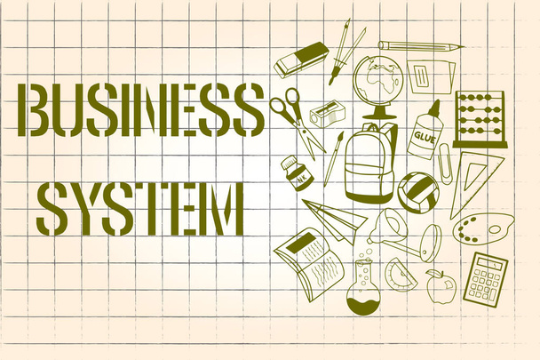 Sana kirjallisesti teksti Business System. Liiketoimintakonsepti Menetelmä organisaatioiden tietojen analysoimiseksi
 - Valokuva, kuva