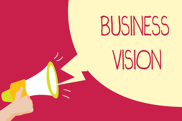 Escritura a mano de texto Business Visión. Concepto que significa hacer crecer su negocio en el futuro basado en sus objetivos
 - Foto, imagen
