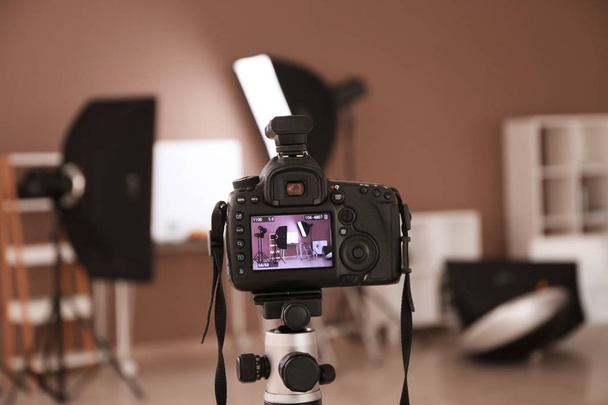 Modern photo studio on screen of professional camera - Photo, Image