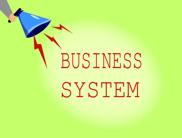 Konceptuální rukopis zobrazující Business System. Prezentace firemních fotografií Metoda analýzy informací o organizacích - Fotografie, Obrázek