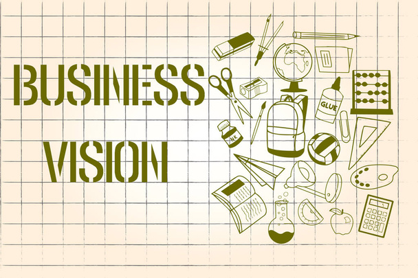 Szövegírás Üzleti vízió. Üzleti koncepció a jövőbeni üzleti növekedéshez a céljai alapján - Fotó, kép