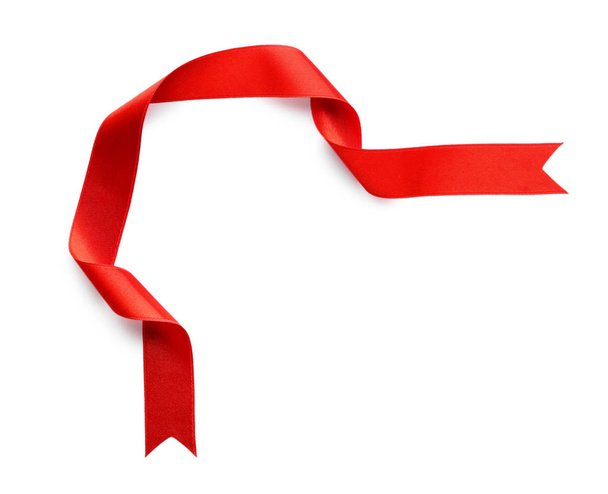 cinta roja sobre fondo blanco - Foto, Imagen