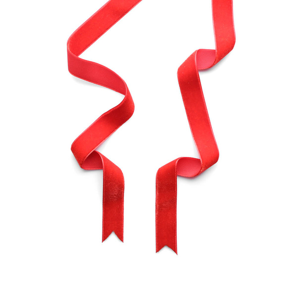 piros szalagok fehér háttér - Fotó, kép