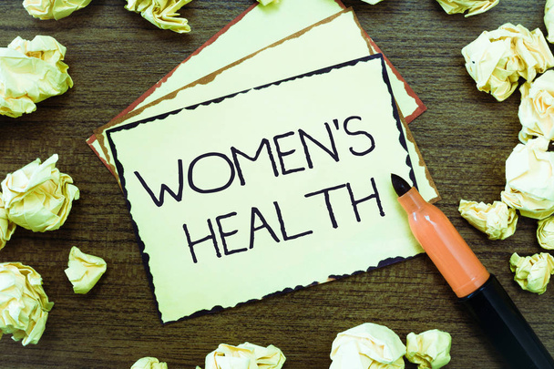 Texto para escrita de palavras Women s is Health. Conceito de negócio para a saúde física das mulheres consequência evitar doenças
 - Foto, Imagem