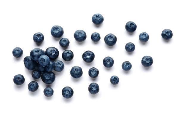 Ripe blueberries on white background - Photo, Image