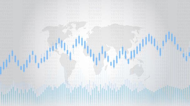 Forex фондовий ринок торгівлі концепції, свічник план з бичачий і ведмежий це стиль фінансових діаграми. - Вектор, зображення