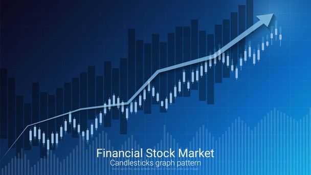 Investice akciového trhu Forex obchodování koncept, Svícen vzor s býčí a medvědí je styl grafu, finanční. - Vektor, obrázek