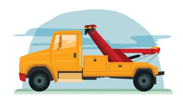 Vector illustration of tow truck - Vektör, Görsel