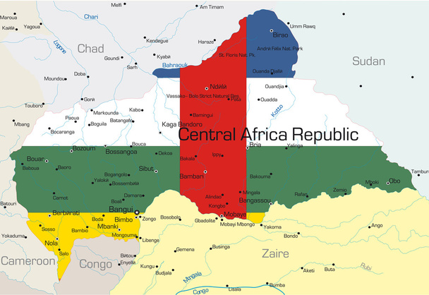 Ország Közép-afrikai Köztársaság - Vektor, kép