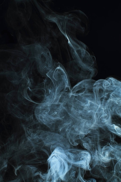 Valkoinen savu rakenne mustalla pohjalla - Valokuva, kuva