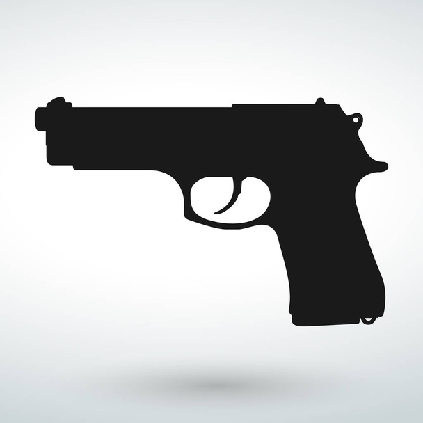 Gun icon black isolated vector on a white background. - Vector, Image
