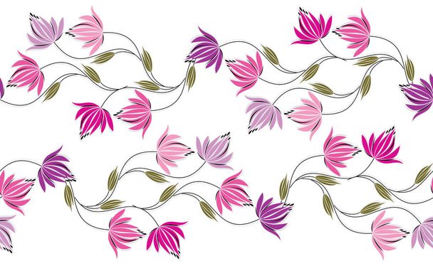 Design de bordure floral coloré sans couture - Vecteur, image