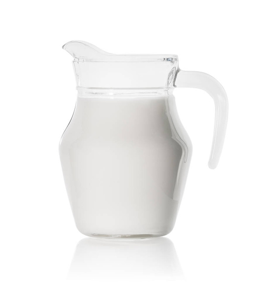 Glass decanter with fresh milk - Foto, Imagem