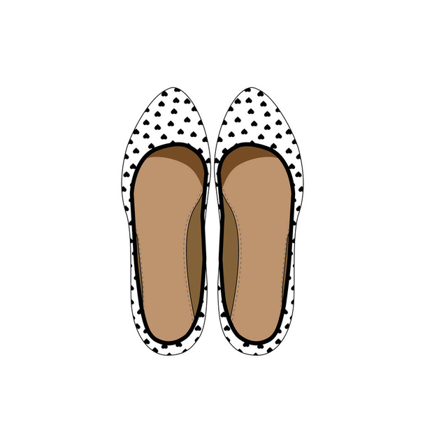 Fashion vector womens shoes. Image of a pair of female shoes on a white background. - Vector, imagen