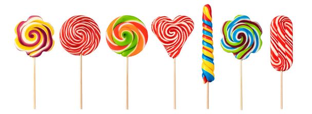 colorful lollipops isolated on white background - Photo, image