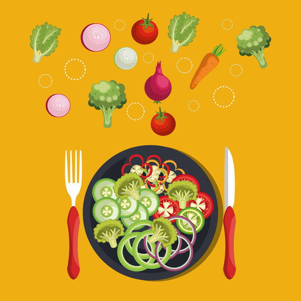 dieta vegan estilo de vida saudável
 - Vetor, Imagem