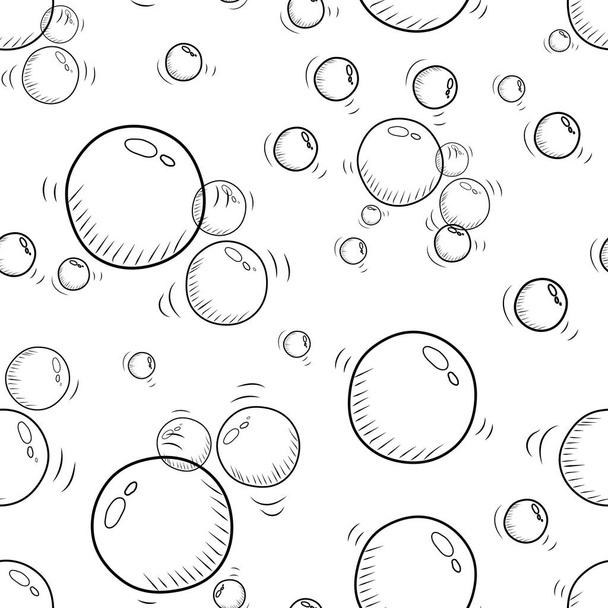 Seamless repeating background from different sized bubbles - Vector, Image