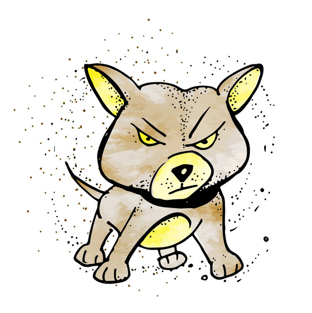 Cartoon barking dog. Vector clip art illustration - Vector, Image