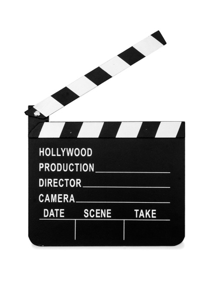 Movie clapper board isolated on white - Photo, Image