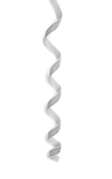 Grey ribbon on white background - Fotó, kép