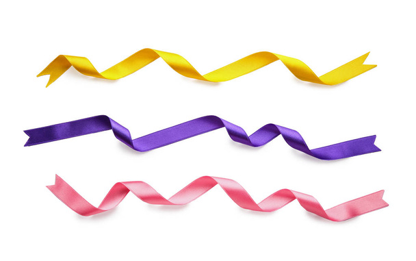 Colorful ribbons on white background - Photo, Image