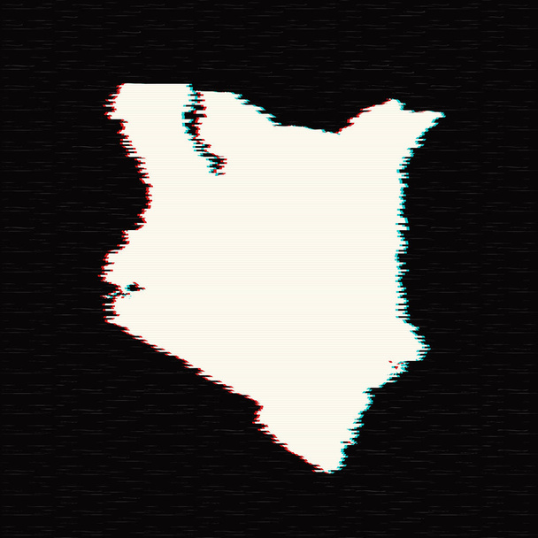 Vector χάρτη Κένυα. Απομονωμένη διανυσματικά εικονογράφηση. Μαύρο σε άσπρο φόντο. Εικονογράφηση EPS 10. - Διάνυσμα, εικόνα