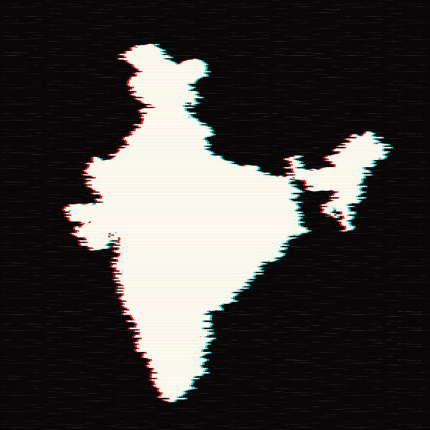 Vektorová mapa Indie. Izolované vektorové ilustrace. Černá na bílém pozadí. Obrázek EPS 10. - Vektor, obrázek