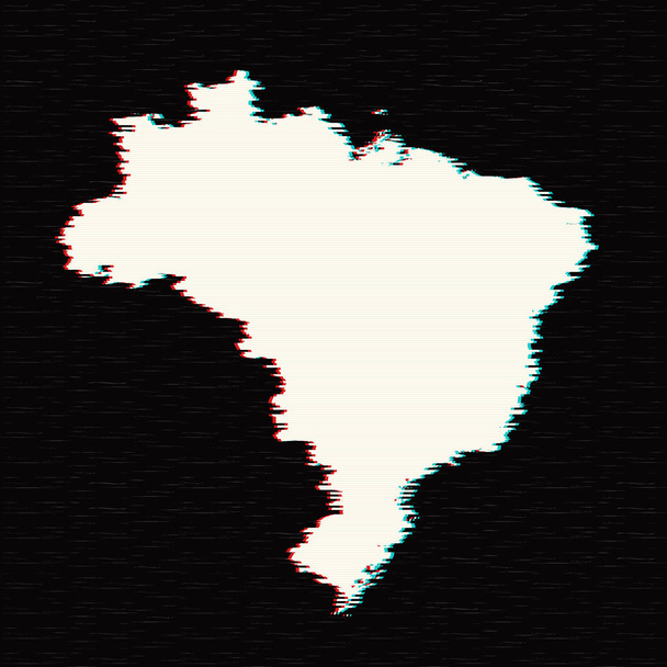 Векторная карта Бразилия. Изолированная векторная иллюстрация. Черный на белом фоне. ЭПС 10
. - Вектор,изображение