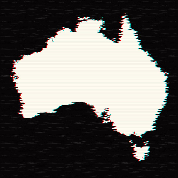 Vektoros Térkép Ausztrália. Elszigetelt vektoros illusztráció. Fekete-fehér alapon. EPS-10 ábra. - Vektor, kép