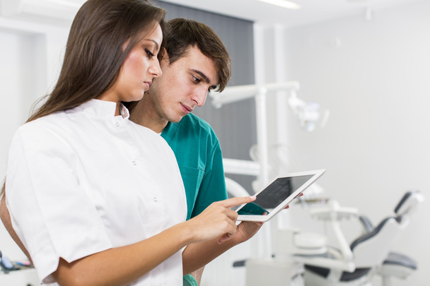 Dentists with tablet - Photo, Image