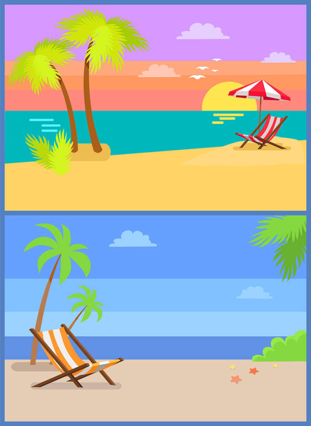 Nap és a Szilveszter-a trópusi sziget nyári paradicsom - Vektor, kép