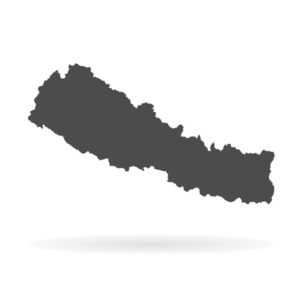 Vector χάρτη Νεπάλ. Απομονωμένη διανυσματικά εικονογράφηση. Μαύρο σε άσπρο φόντο. Εικονογράφηση EPS 10. - Διάνυσμα, εικόνα