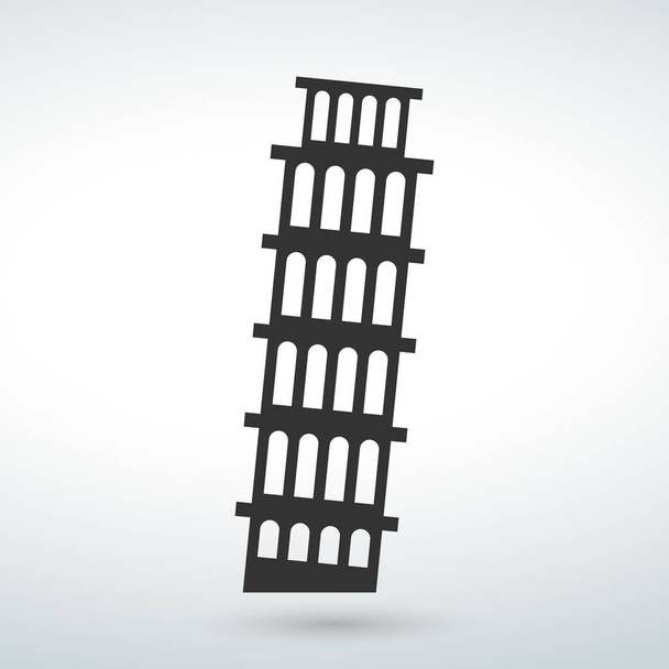 Icono Torre de Pisa Vector Ilustración sobre fondo blanco
. - Vector, imagen