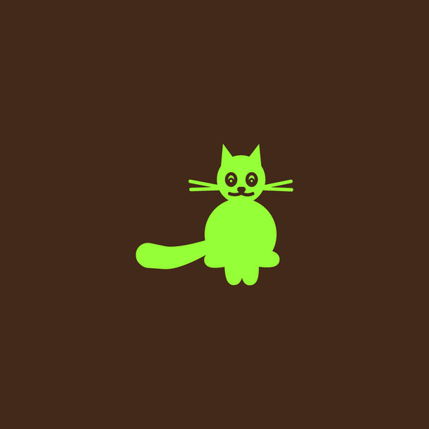 minimalistic vector icon of funny friendly cat - Vector, Image