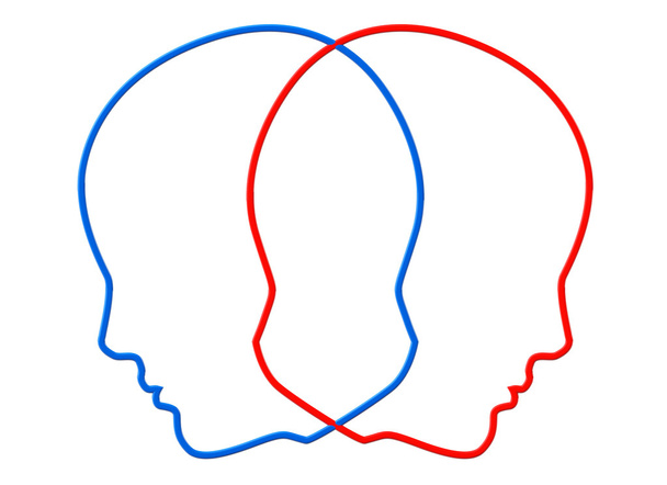 Contours de deux têtes de couleur
 - Photo, image