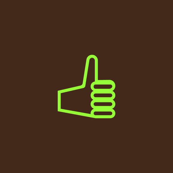 minimalistic vector icon of hand showing thumb up - Vector, Image