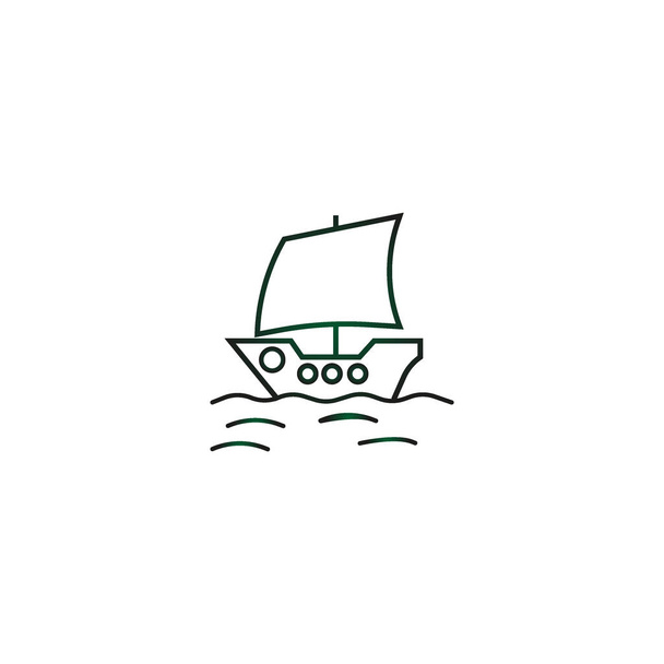 boat flat icon, vector illustration  - Vektör, Görsel