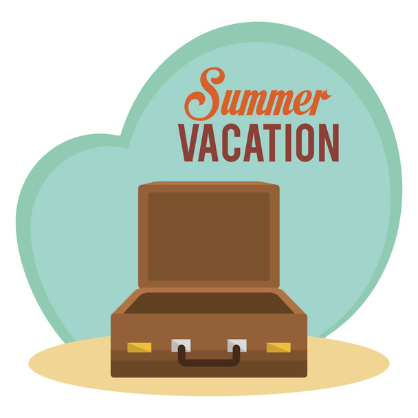 summer vacations with suitcase - Vektör, Görsel