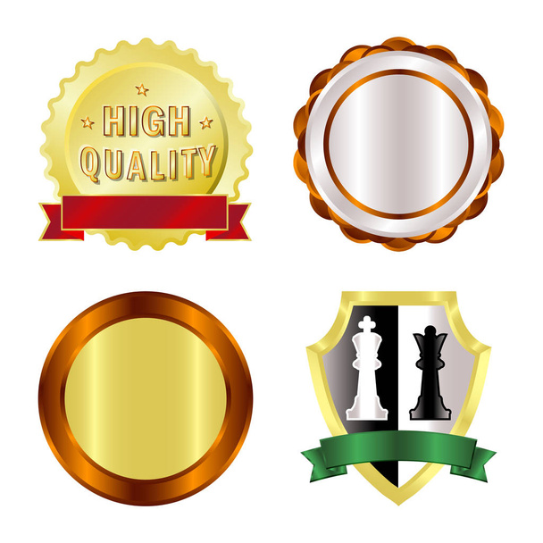 Vector design of emblem and badge icon. Collection of emblem and sticker stock vector illustration. - Vektor, obrázek