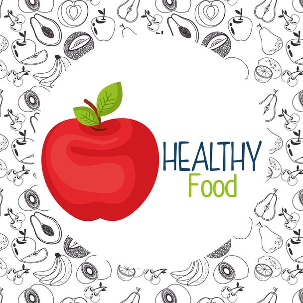 fresh apple vegetarian food - Vector, Image