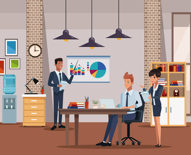 Coworkers at office - Vector, Image