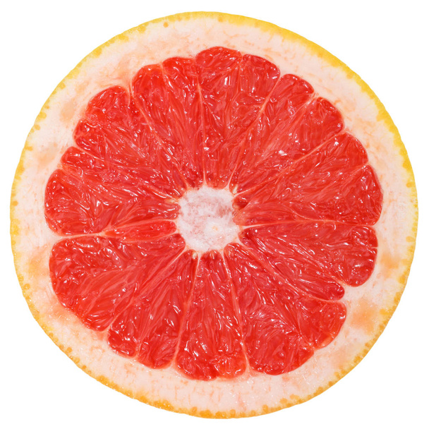 Grapefruit slice fruit sliced isolated on a white background - Фото, зображення