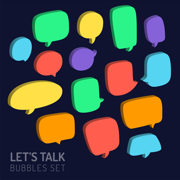 Speech Bubble 3d Talk Traditional Doodle Icons Sketch Hand Made Design Vector. - Vector, Image