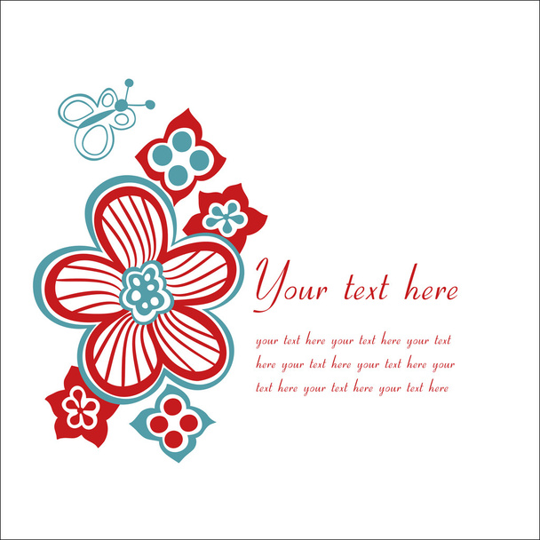 Flowers template card - Vector, Image
