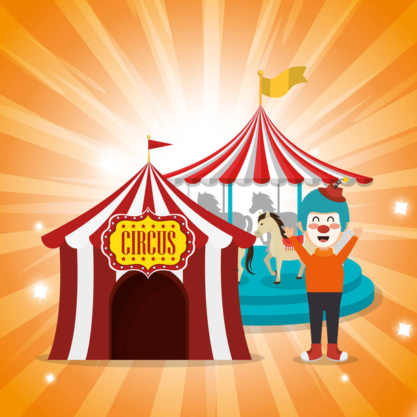 cirque de tente avec clown
 - Vecteur, image
