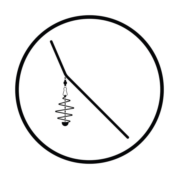 Икона рыболовной фидерной сети. Дизайн тонкого круга. Векторная иллюстрация
. - Вектор,изображение