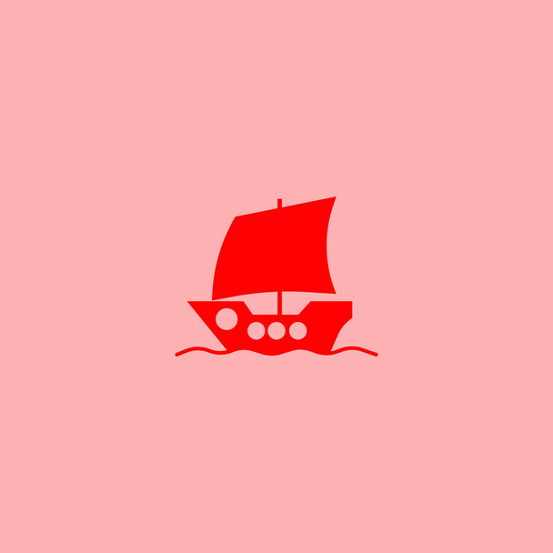 boat with dollar sign as sail, vector illustration  - Vektori, kuva