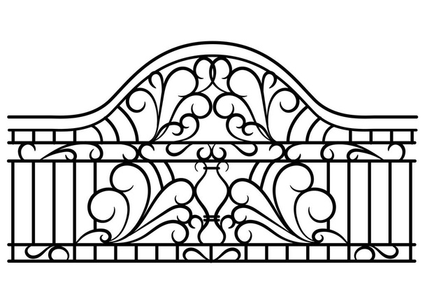 Dövme metal öğesi süsleme ile. Çelik çit, kapıları ve dekoratif balkon için. Vektör çizim - Vektör, Görsel