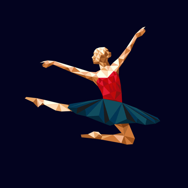 ballerina prima διάνυσμα πολυγωνικό τρίγωνο χαρτί κοπεί χαμηλή πολυ απλό αφηρημένο σχέδιο λογότυπο - Διάνυσμα, εικόνα